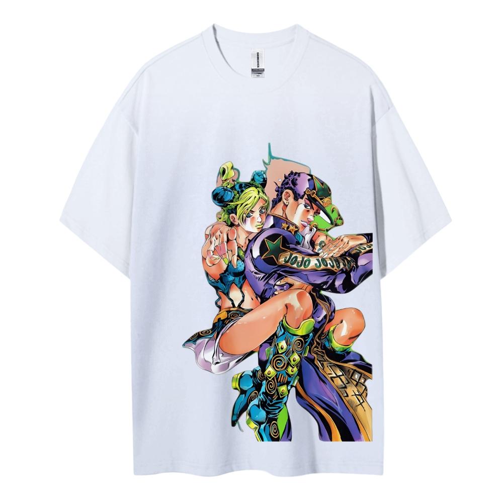 2025 Summer JoJo Bizarre Adventure Cotton Men Women Crewneck Anime T-Shirt for Fan High Quality Unseix Oversize T-shirt