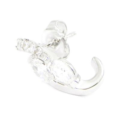 [I2938] - Half Hoop Earrings In White 'Scarlett' Silver