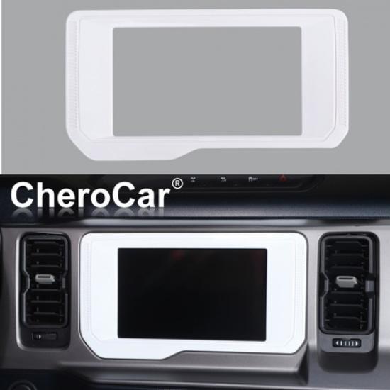 White Central Console GPS Navigation Panel Frame Trim Cover For Bronco 21-25