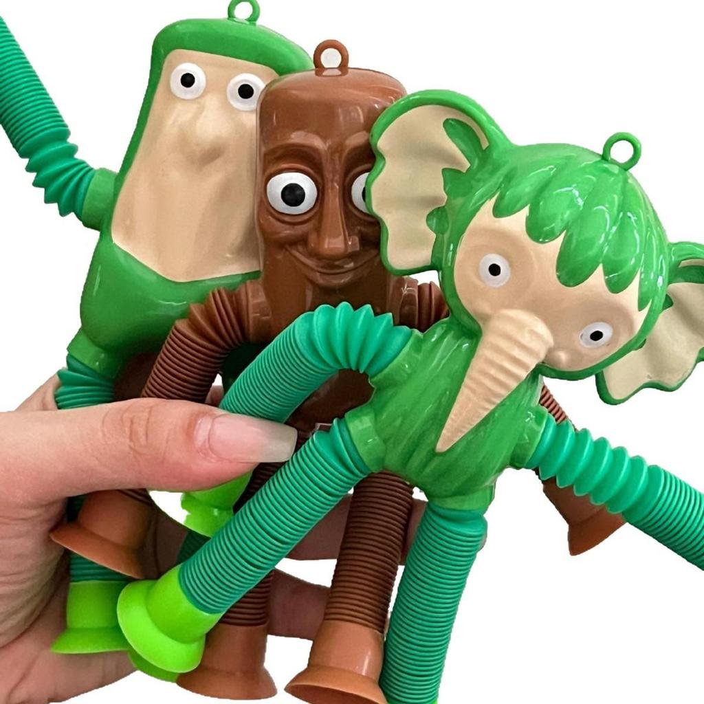 Shark Telescopic Stretch Stick: Versatile Cartoon Suction Cup Decompression Toy for Kids Inspired by Shan Hai Jing.