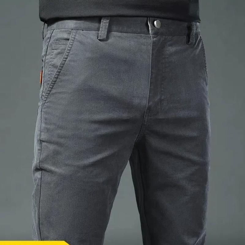 Business Casual Men's Spring and Autumn New Patchwork Button Zipper Pocket Fashion Solid Color Minimalist Straight Pants