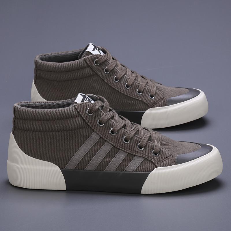 2025 Fashion Red Skateboard Shoes Male Original Men's High Top Canvas Sneakers Comfortable Non-slip Vulcanized Shoes For Men