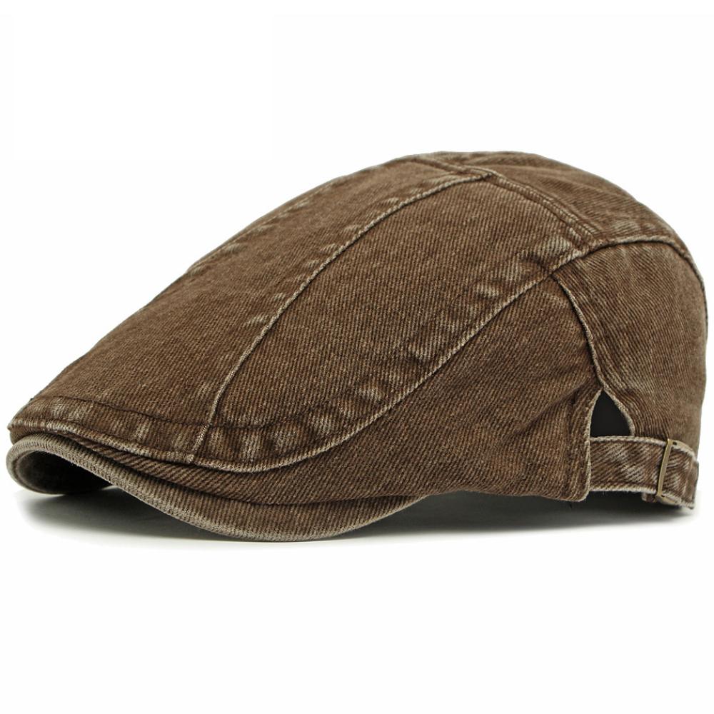 HT4804 Mens Berets Women Spring Summer Autumn Denim Cap Artist Painter Beret Hat Male Female Ivy Flat Cap Adjustable Beret Cap