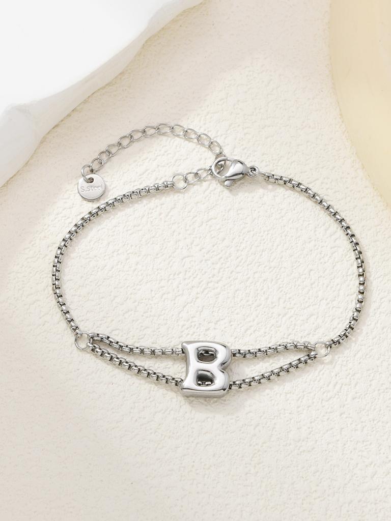 New stainless steel wholesale 26 English letters double-layer ring gold-plated bracelet