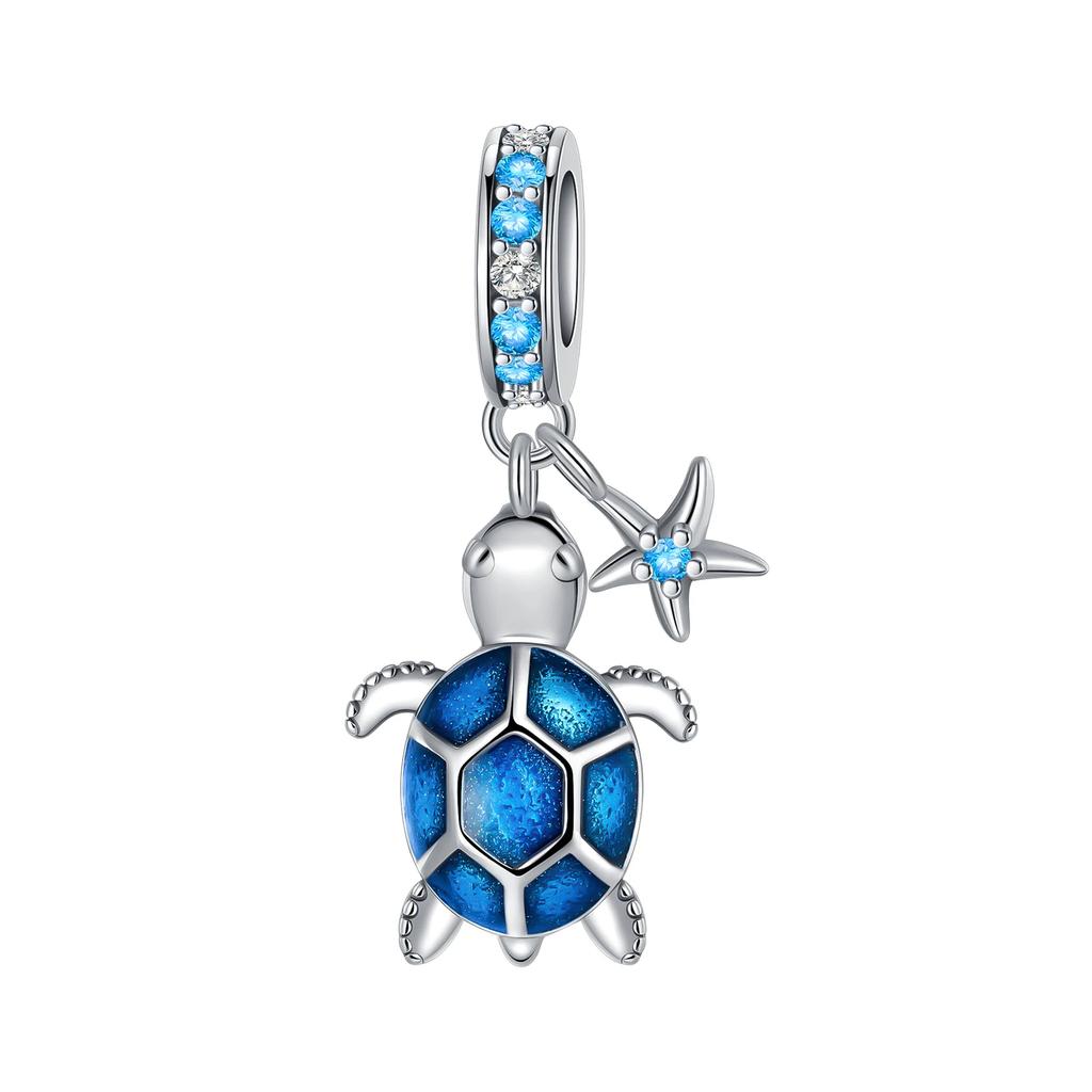 Seastar Turtle Ship Mermaid Ocean Series Pendant Fit Charm Copper Bracelet Diy Women Jewelry Gift Boutique Charms