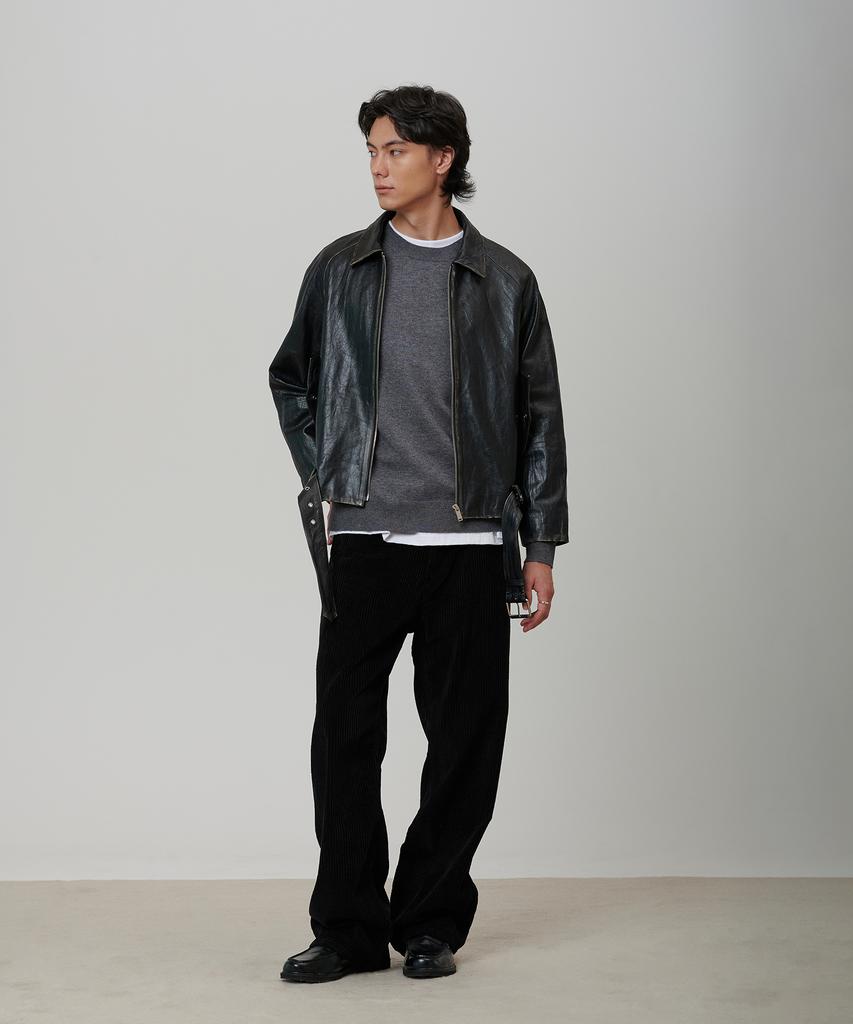 PINBLACK (Men) Corduroy Wide Pants Black