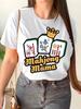 Mahjong Mama Crown Mahjong Tiles Womens Crew Neck Short Sleeve T Shirt Chinese Game Casual Graphic Tees For Ladies Daily Wear