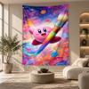 Tapiz Decorativo, Arte de Pared Impreso de Kirby, Colgante de Pared Ligero Para Fondo de Dormitorio