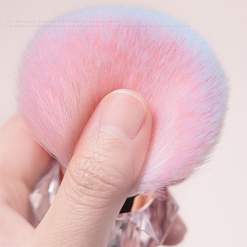 Multipurpose Nail Powder Remover Brush for Home Salon Use Nail Art Dust Brush with Crystal Shape Handle Makeup Brushes
