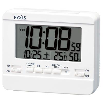 Seiko Clock Table Clock Alarm Clock Wall Clock Digital Temperature and Humidity Display PYXIS Pixis Body 9 X X Cm NR538W Size 10.5 4.2