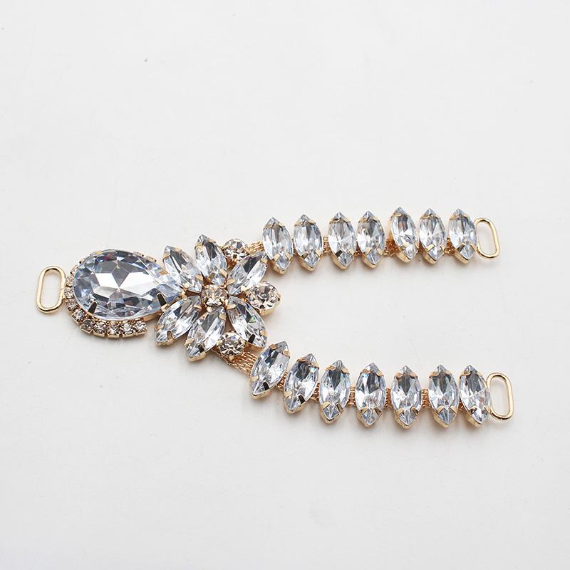 Charm 12Color 1pcsCrystal Chain DIY Garment sewing accessories Rhinestone bikini Connectors buckle fashion Beach SlipperChain