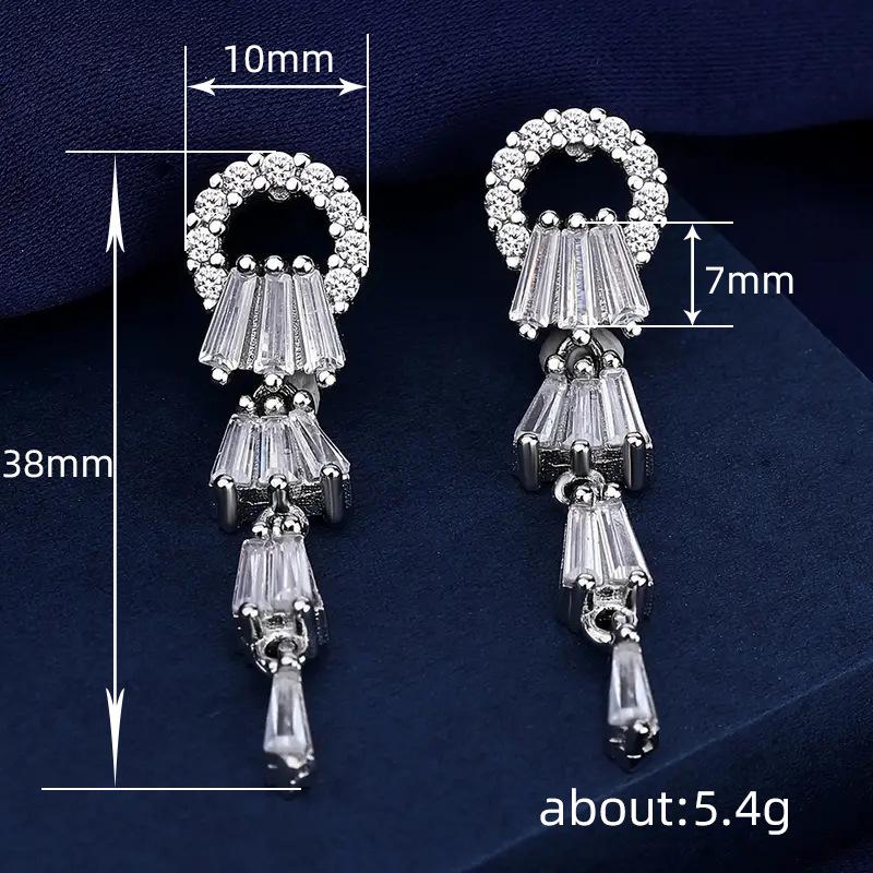Super Flash Zircon Fairy Earrings, Long Lady Temperament Earrings, Lily Of The Valley Celebrity Bride Super Beautiful Earrings