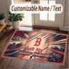 Custom Rug Boston Red Sox Pattern Print Name Text Soft Non‑Slip Floor Carpet for Home Indoor Decoration