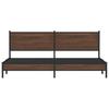 Metal Bed Frame without Mattress Brown Oak Effect 200x200 cm