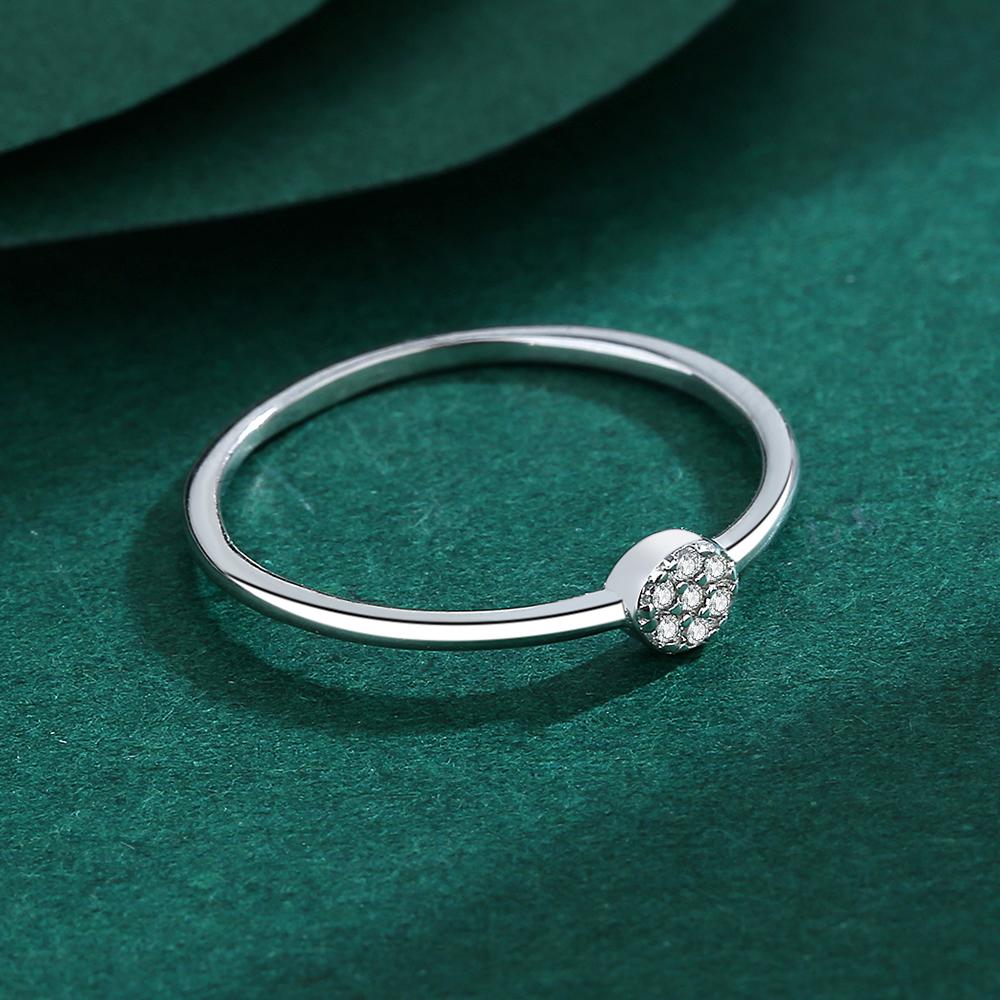 Schlichter runder Ring aus 925er-Sterlingsilber für Damen, geometrisch, originales echtes Sterlingsilber, Jahrestagsgeschenk, Sterlingsilber-Schmuck