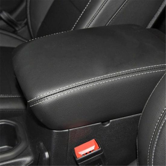 Real Leather Car Center Stroage Box Cover Protect Pad For Jeep Wrangler JK 11-17