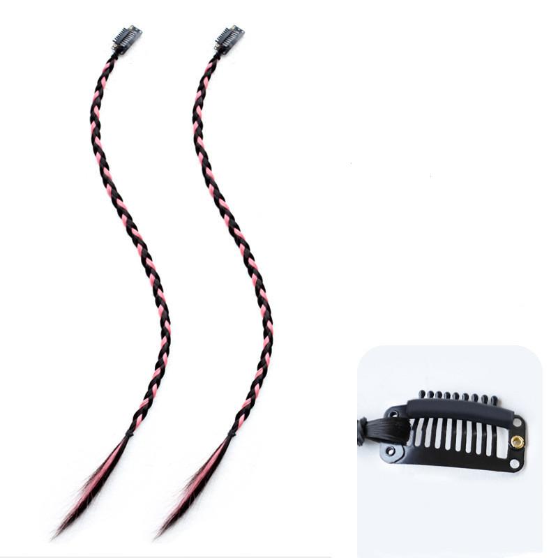 

2 шт., синтетический парик, косы с заколками, коса для наращивания волос, аксессуары, кольца, дреды, веревка для волос в стиле хип-хоп, мишура