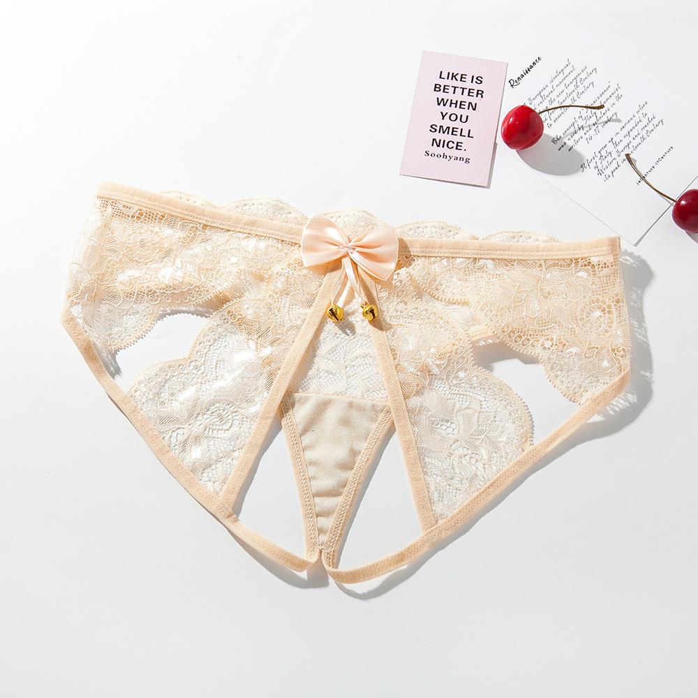 Flirting beaded hot and beautiful butt sexy underwear for girls with hollow open and sexy adjustable large size thong