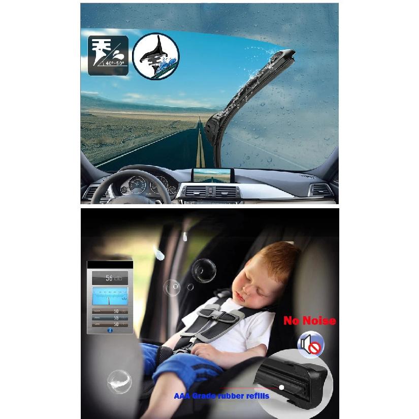 Erick's Wiper Front & Rear Wiper Blades Set For VW Golf 6 Hatchback 2009 - 2012 Windshield Windscreen Window Brushes 24"+19"+11"