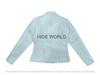Giacca da Donna in Vera Pelle di Agnello Bianca Biker Motociclista Cappotto Giacca Vera