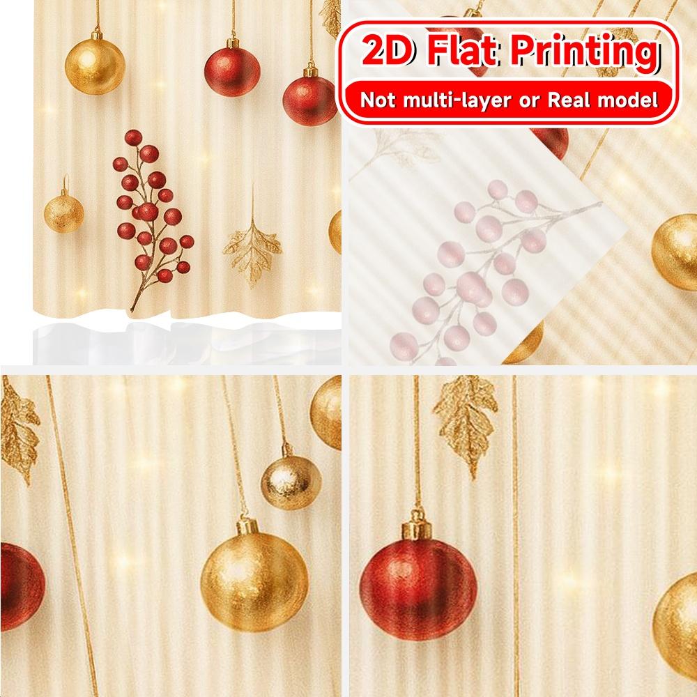 2D Flat Printing  2pcs Festive Elegance(2) Modern Fashionable Curtains Machine Washable Fabric Curtains Decorations For Home