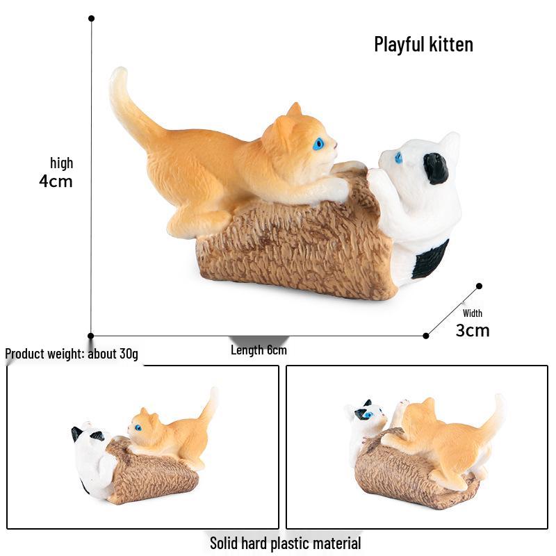 Solid Plastic Cat Model - Children s Educational Animal Toy & Decoration