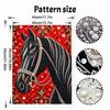 Sparkling Pearl Painting Kit with Frame Majestic Black Horse Portrait Bead Art Canvas Relaxing Craft Home Wall Decor Birthday Gift