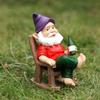 Classic Resin Gnome in Rocking Chair Statue, 1pc,YTabletop Resin Figurine, Home Entryway Balcony Corridor Ornament, Christmas Valentine's Thanksgiving