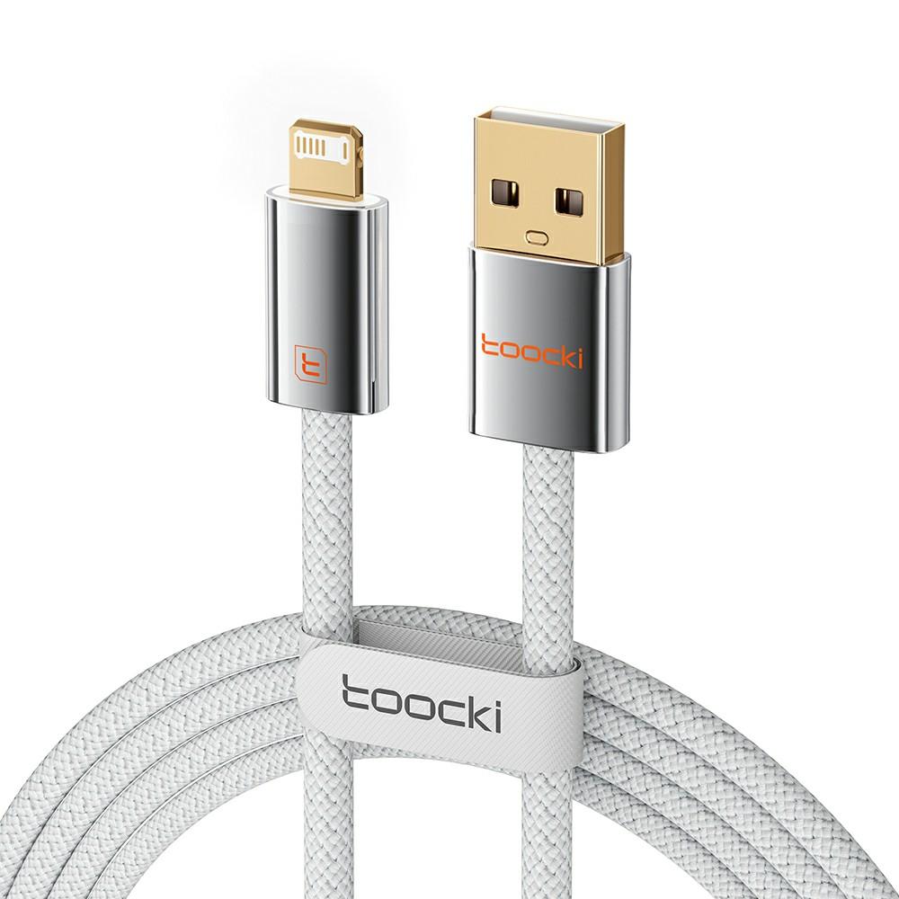 TOOCKI TX110A1 1m 12W Mini Zinc Alloy USB-A To iP Cable 480Mbps Data Transfer Cable with Smart Chip