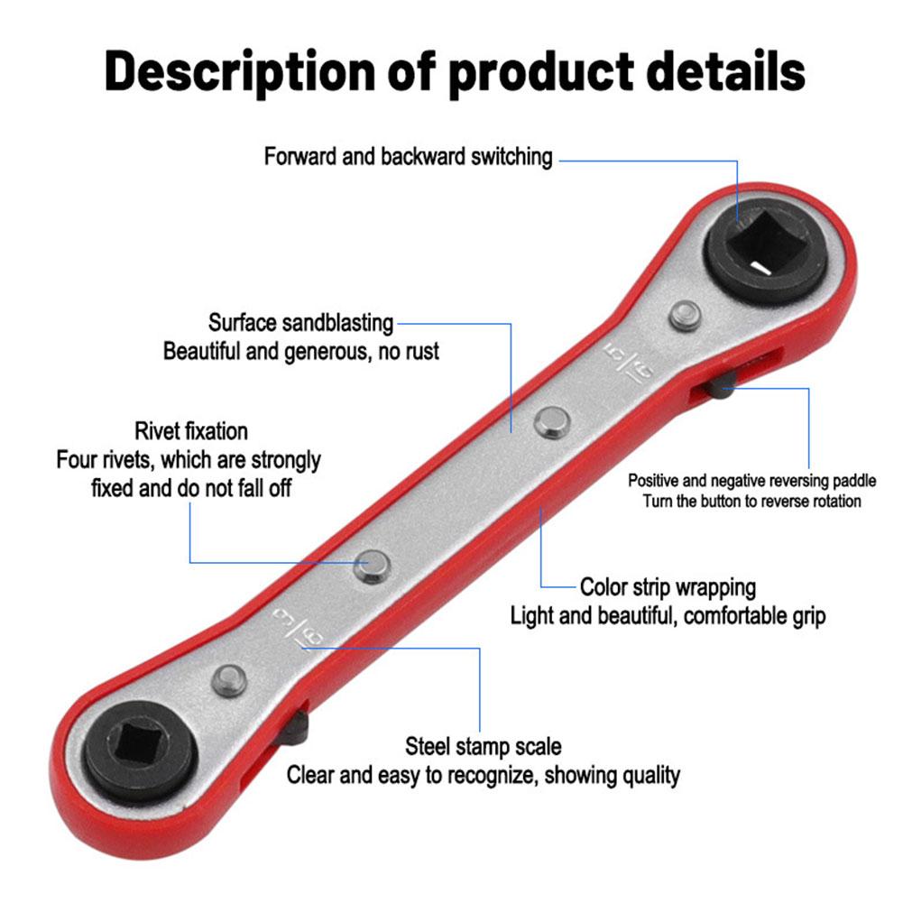 Square Head Ratchet Wrench for Air Conditioners Perfect Tool for Installation and Maintenance of Refrigeration Systems