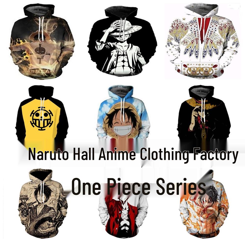 2021 One Piece Anime 3D Print Zipper Hoodie for Men