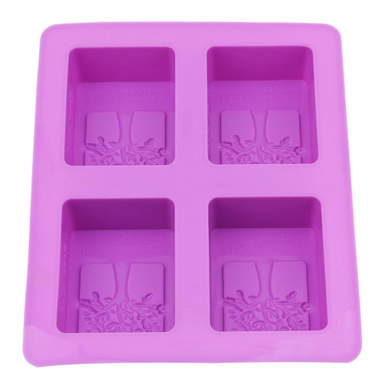 4-link  Happiness Tree Soap Silicone Mold Plant Candle Resin Plaster Mould Geometric Square Ice Chocolate Making Set Home Decor
