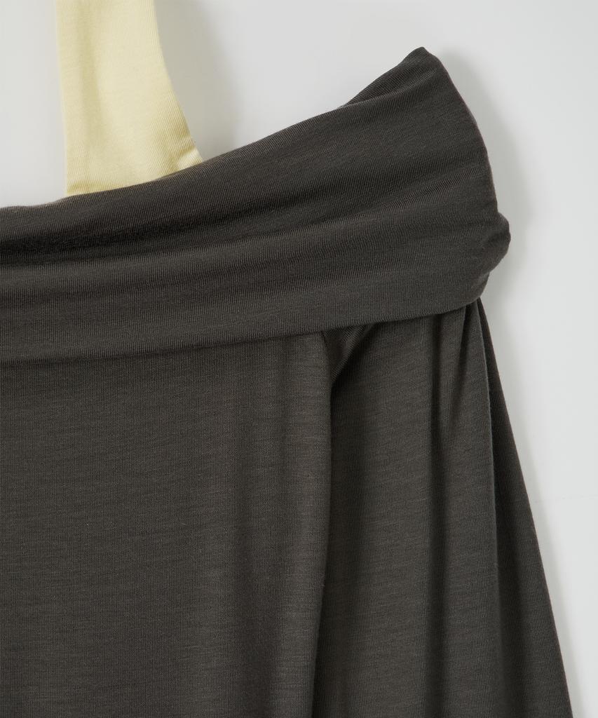 Salon De Yon Halter Neck Jersey Dress_ Khaki Gray