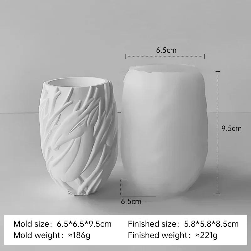 DIY Animal Relief Candle Jar Silicone Mold Handmade Plaster Candle Cup Clay Molds Gypsum Form Pottery Wax Making Home Decoration