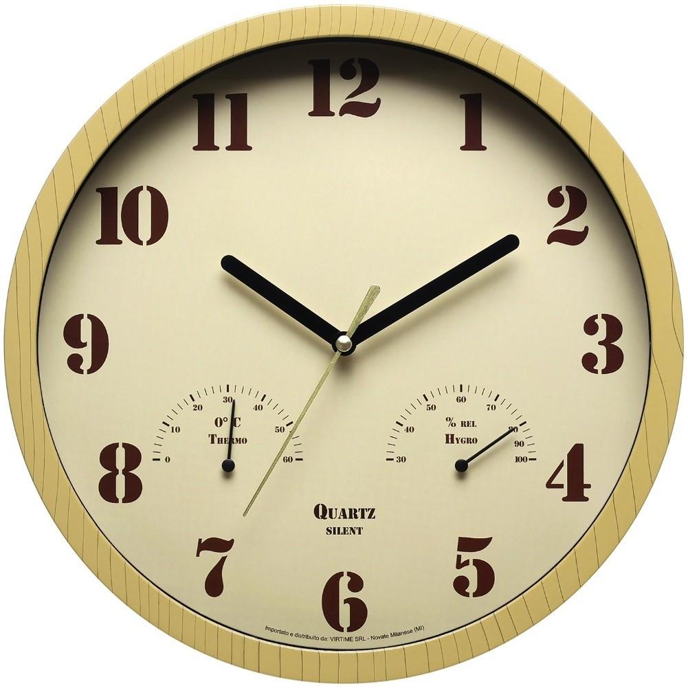 Outdoor Clocks Silent Analog Clock Thermometer Hygrometer