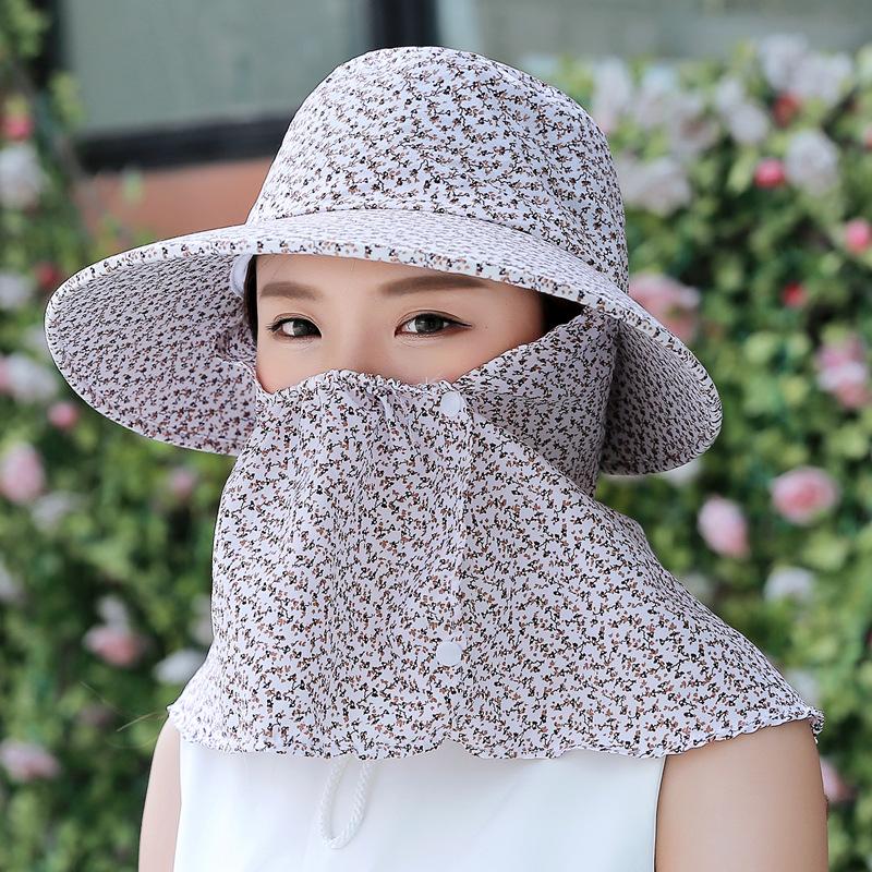 Women'S Sun Protection Visor Uv Protection Outdoor Work Hat Windproof Cycling Hat Tea Picking Hat