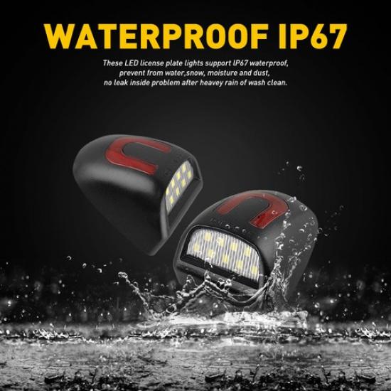 2 LED License Plate Light Red DRL Tube For Chevy Silverado GMC Sierra 1500 2500