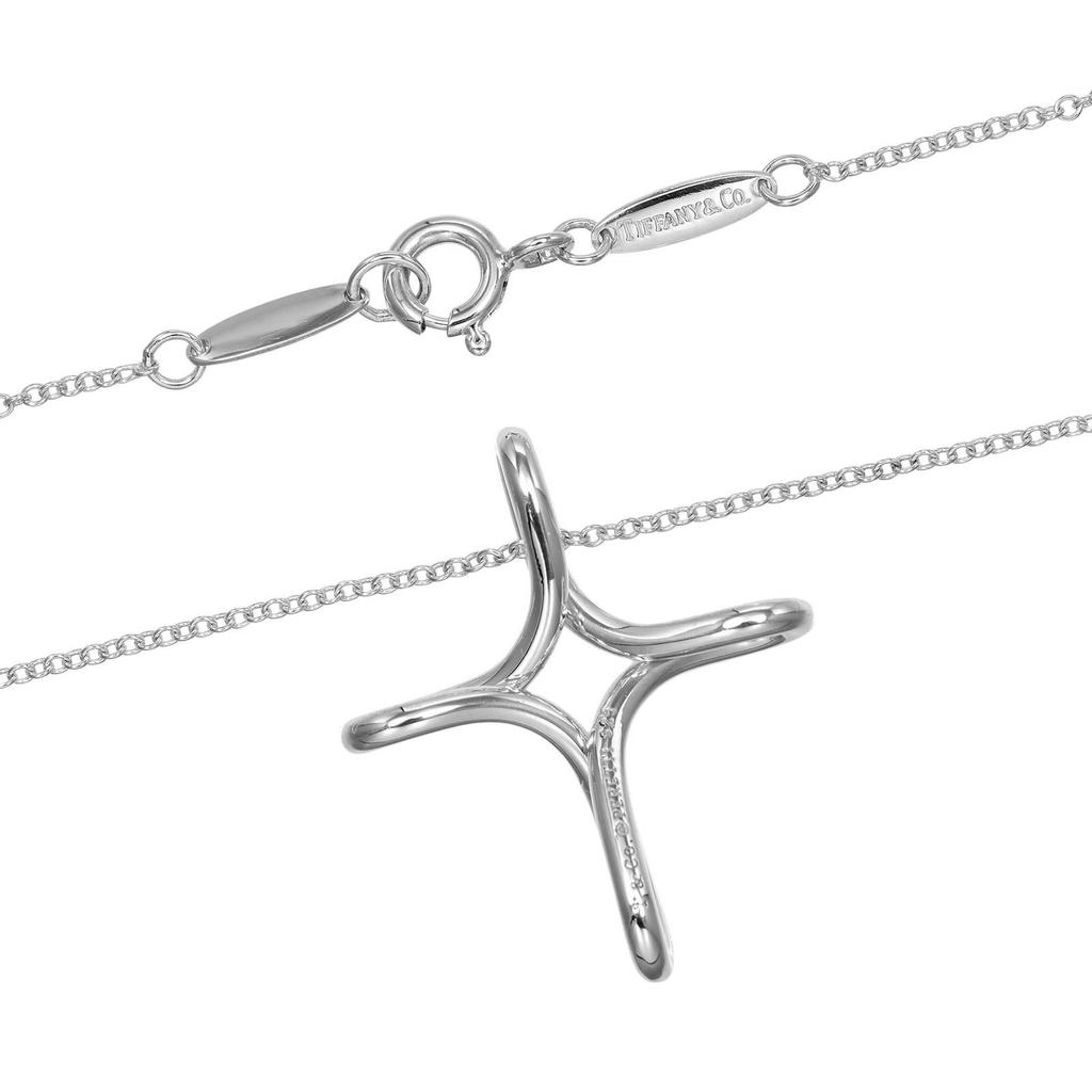 TIFFANY&Co. Open cross Necklace Silver925 3.25g Women Used