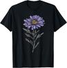 Vintage Botanical Aster Flower Cute Floral Plant Mom T-Shirt