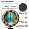 25x25cm Wood Wall Clock with a Bark Edge for a Truly Natural Look