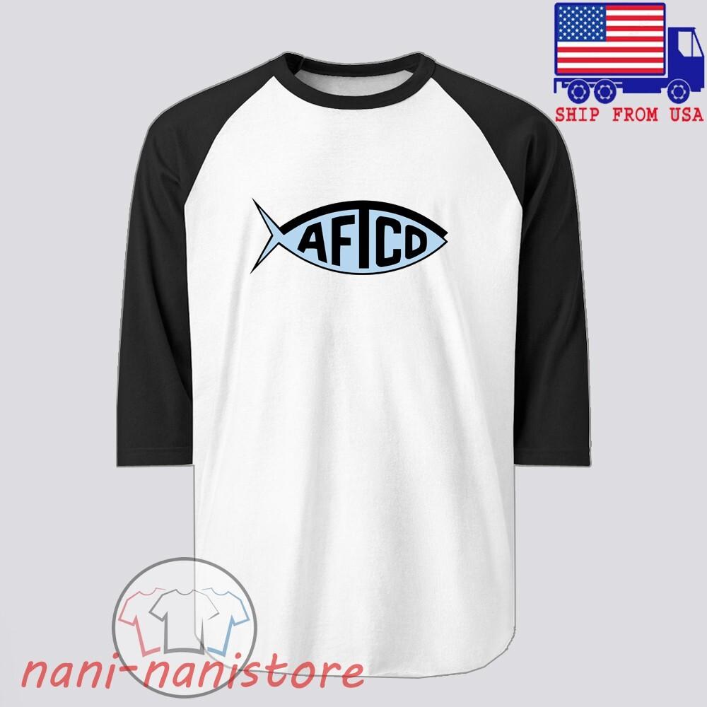 AFTCO Fishing Men#039;s Raglan Black Size S2XL Unisex T-Shirt L
