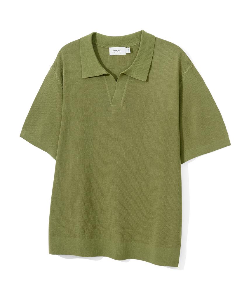 COSTUME O’CLOCK Cool Linen-Like Collar Short Sleeve Knit_9 Color Cooskt045 (B Type)