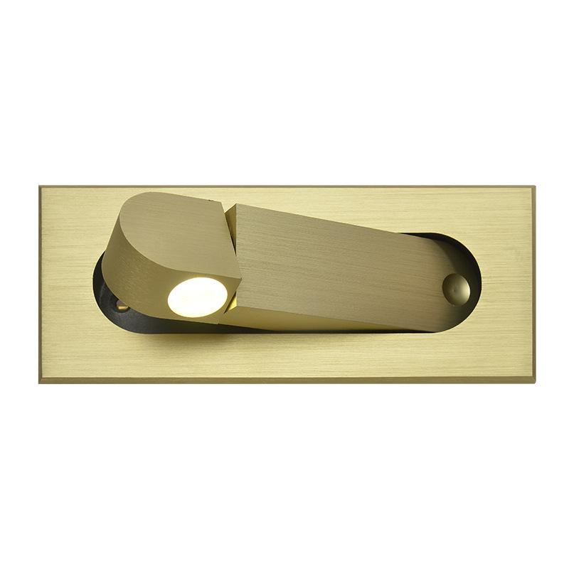 3W Embedded LED Wall Lamp 350 Degree Rotation Adjustable Angle Bedroom Bedside Reading Light Recessed Foldable Home Decor Sconce