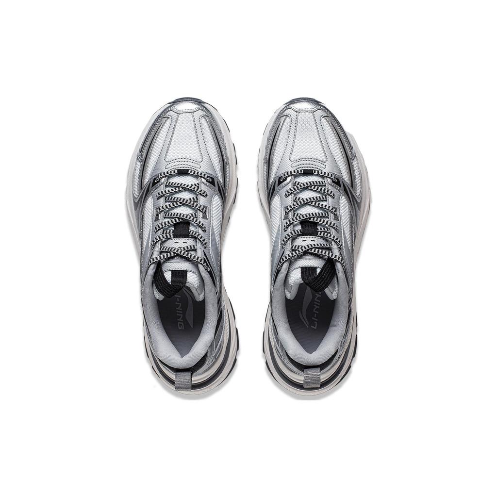 New LINING Aurora 2K Casual Shoes Men Low Top White Silver AGCU025-1