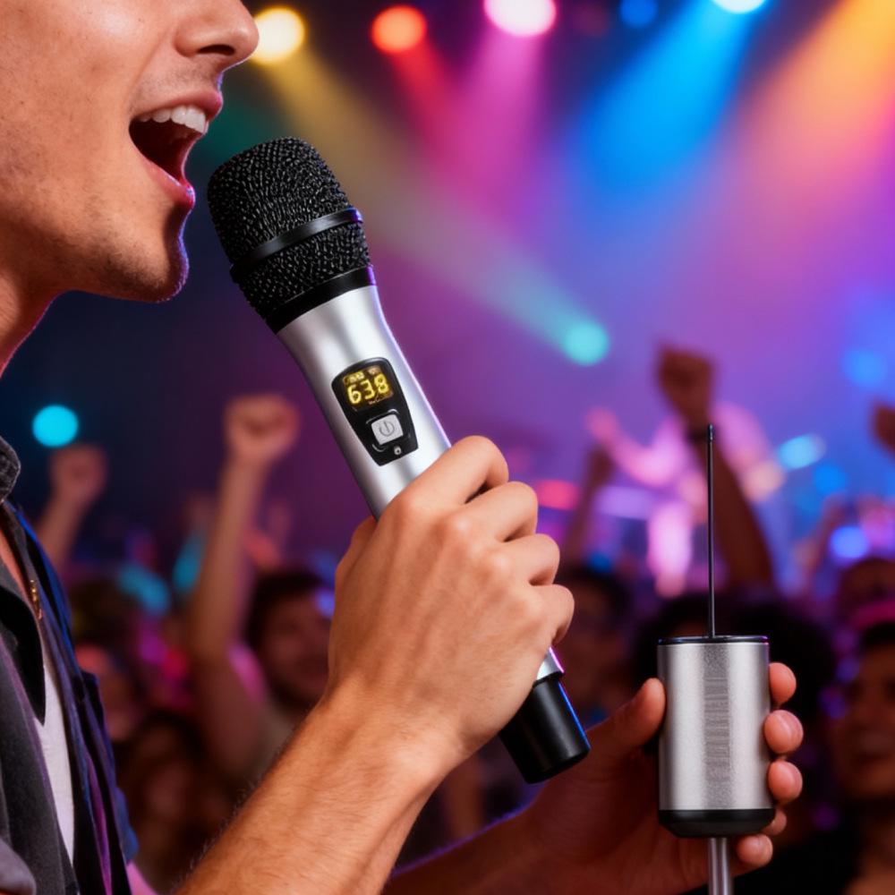 YY801 High Power Handheld Wireless Microphone Set for Home KTV & Outdoor Performance