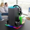Stație de încărcare pentru consolă Xbox, Stație cu control inteligent al temperaturii + Ventilator de răcire superior cu suport cu lumină RGB