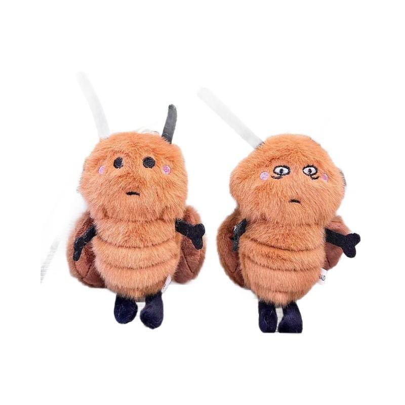 Cute Miniature Soft Plush Cockroach Hanging Ornament Keychain For Bags And Accessories