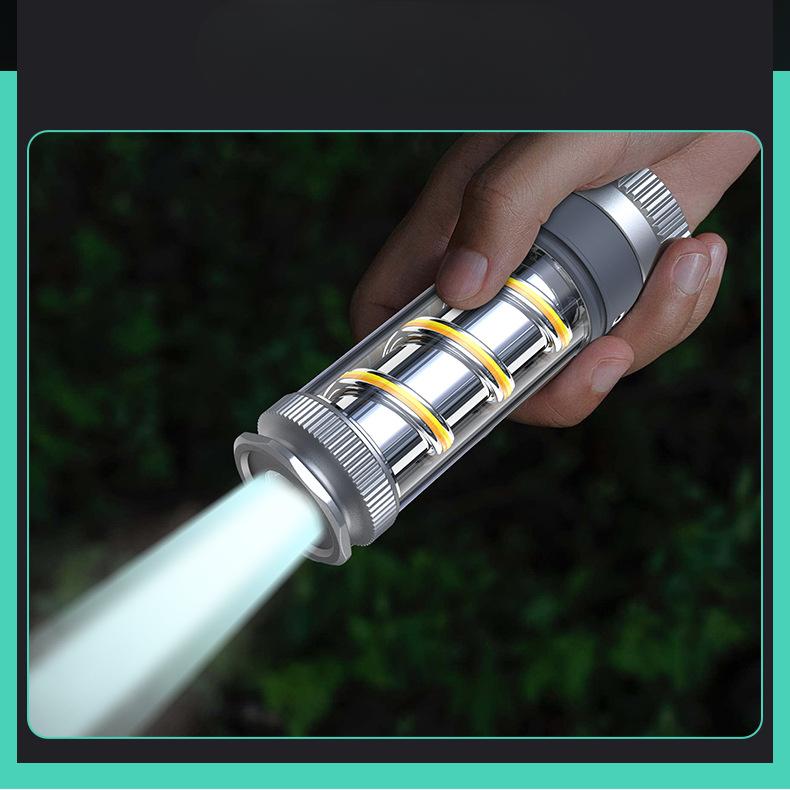 New outdoor camping lamp outdoor camping long-beam lighting high capacity double helix atmosphere illumination flashlight