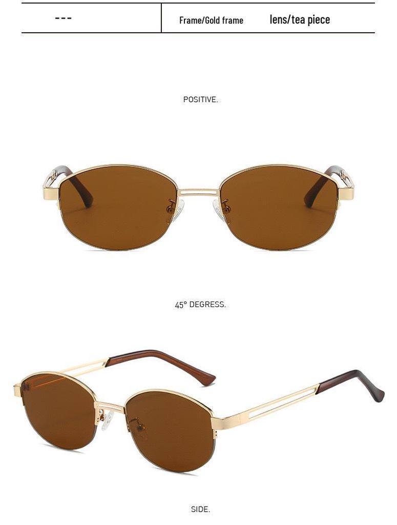 Retro French-Style Small Frame Sunglasses for Women - High-End Fashion Sun Protection, Versatile and Fashionable Design