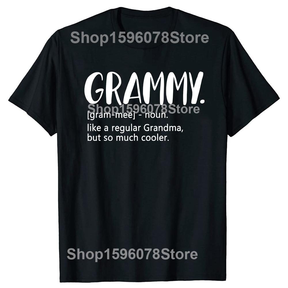 Grammy Jak Zwykła Babcia Ale Dużo Fajniejsza Koszulki Męskie Damskie Moda Codzienna Koszulka 100% Bawełna Luźna Oversize Koszulka